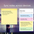 Screenshot of Sticky Notes syncing.